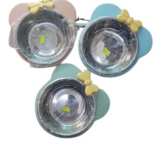 Comederos individuales para mascotas con diseño de moño