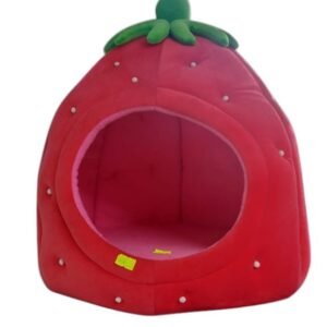 Cueva para mascotas en forma de fresa